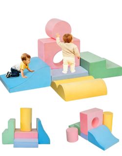 6-Piece Foam Climbing Blocks, Climbing Toys for 1 Year Old, Soft Play Set