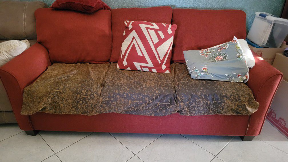 red couch sofa