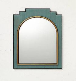 24x30 Wood and Brass Wall Mirror Blue - Opalhouse designed with Jungalow