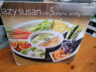 Ceramic Lazy Susan With Compartments 
