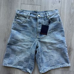 LV Damier Light Denim Shorts
