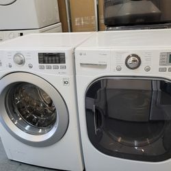 LG Front Load Washer and Stackable Gas Dryer Set