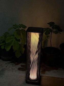 Solar Floor Lamp - 29.53" Outdoor Solar Lights, Warm Glow, waterproof for Garden & Patio(Dark Brown)