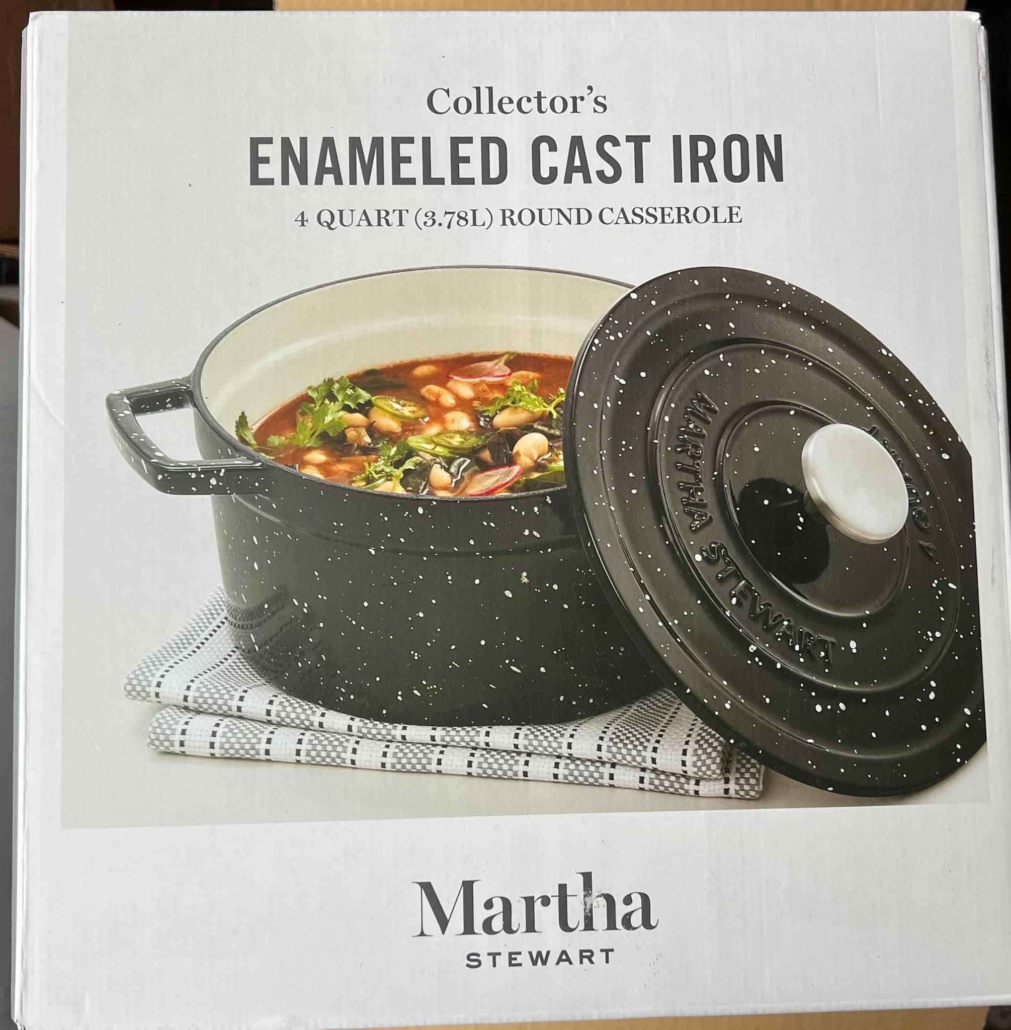 Martha Stewart Collection 4-Qt. Enameled Cast Iron Round Dutch Oven, for  Sale in Bayonne, NJ - OfferUp