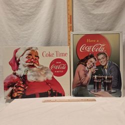 "Coca-Cola " VTG 1990's metal advertising signs  Lot Of 2