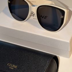 Celine Sunglasses Off White Cream Frame Cat Eye Summer Fall 