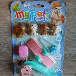 NEW My Pet Play Set Toy Puppy Dog Slide See Saw Camera Luggage Fun Mini Game Kids Children Boy Girl