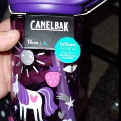 CamelBak Eddy+ 14oz Kids' Tritan Renew Water Bottle featuring a unicorn graphic