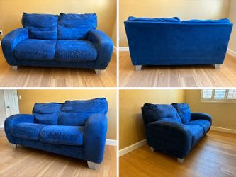 Modern Blue Microfiber sofa couch love seat