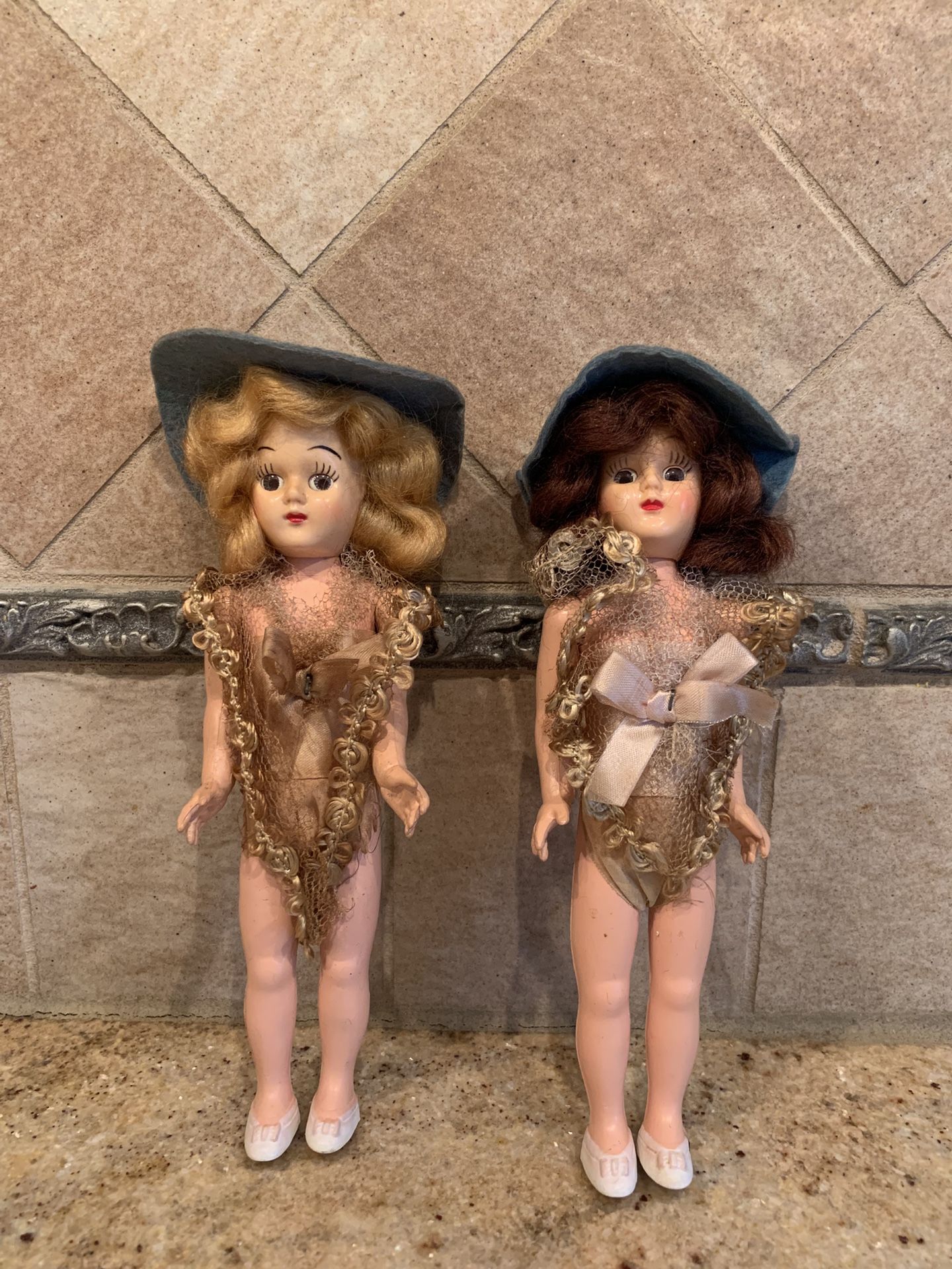 Vintage Set Of 2 Dolls