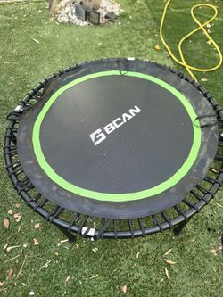 BCAN 48" Fitness Trampoline with Bungees, 550LBS Foldable Mini Trampoline