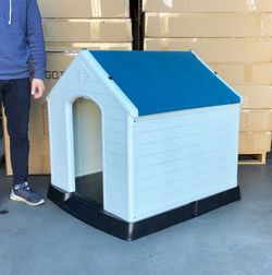 New In Box $105 Waterproof Plastic Dog House for Large size Pet Indoor Outdoor Cage Kennel 36x36x39 inches