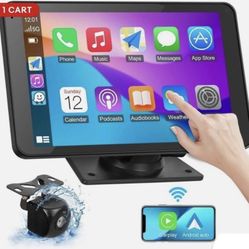 Portable Wireless Car Stereo, 7 HD Touchscreen Cam Compatible Apple Carplay