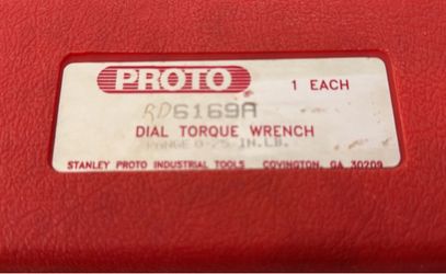 Proto Torque Wrench 1/4" 0-75 In-Lb  6169A Dial