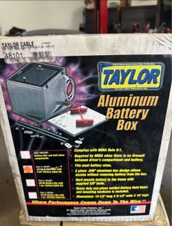 Taylor Vertex Aluminum Battery Box Kit #48101 w/ 2-Gauge Cables – NHRA Approved