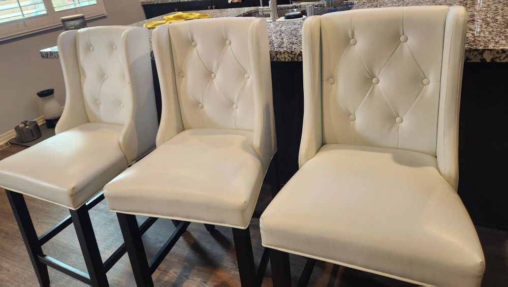 3 Tufted Back Counter Barstools