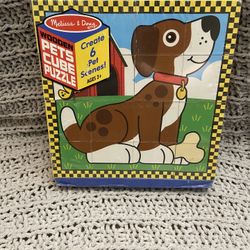 New Melissa And Doug Pets Cube Puzzle