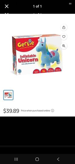 Gertie Inflatable Unicorn Bouncy Toy