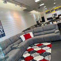 BEAUTIFUL ALEJANDRA GRAY RECLINING SECTIONAL 