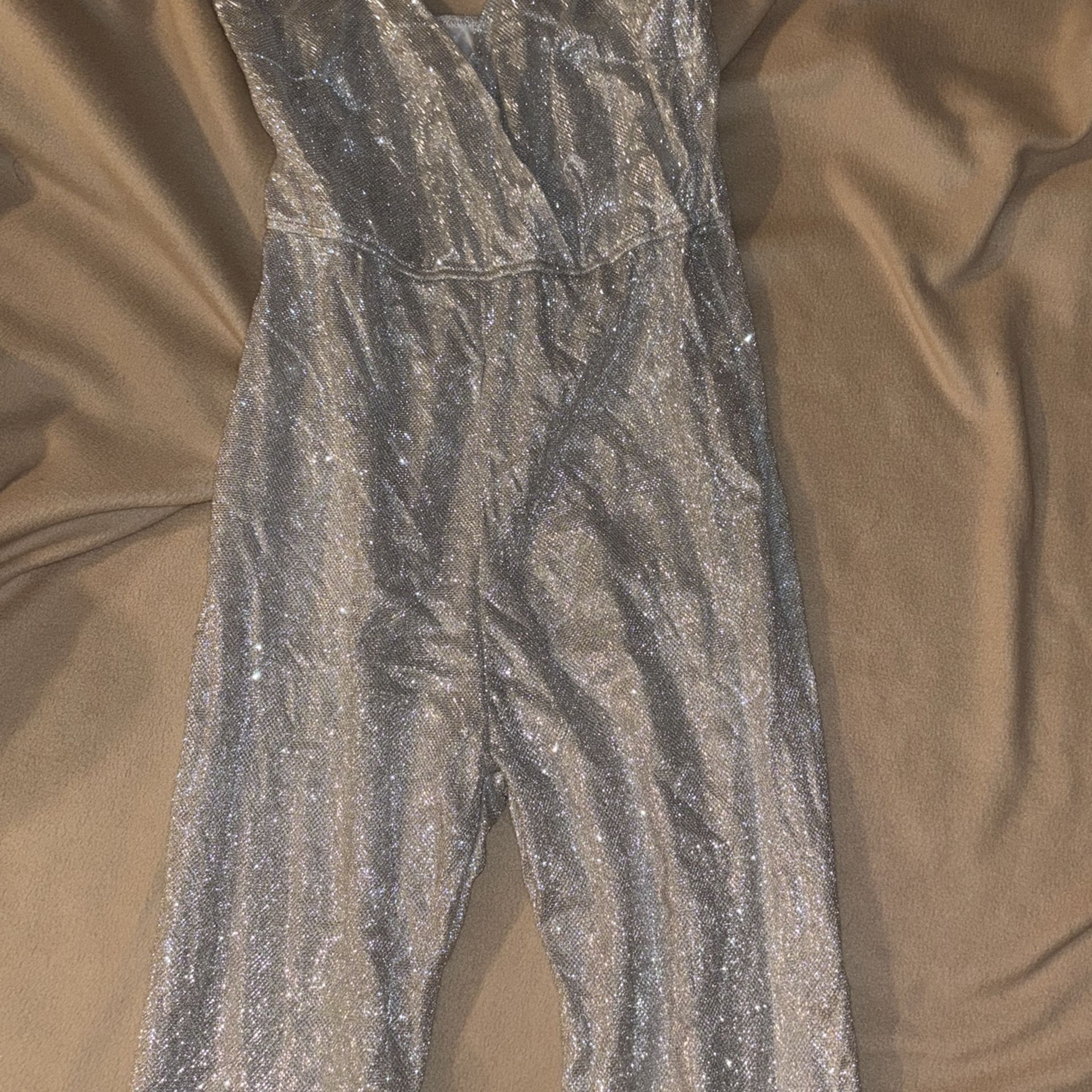 Silver sparkly jumpsuit romper