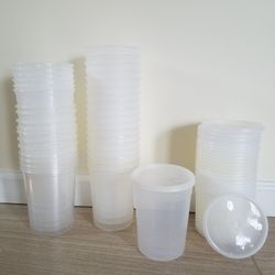 32 Oz Round Plastic Containers With Lids (36)