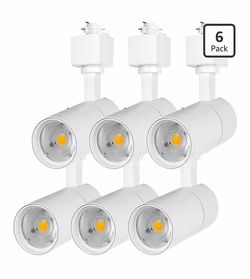 EAGLOD 12W H-Type Track Lighting Heads, White, 6-Pack