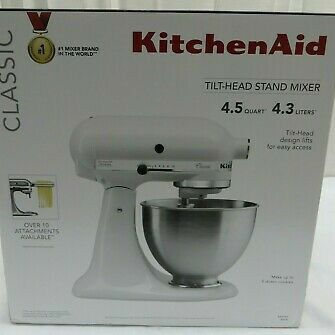 KitchenAid K45SS Mixer 4.5 Qt. Tilt Head Classic Series Stand Mixer White  for Sale in Cohasset, CA - OfferUp