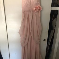Pink Formal Strapless Prom Dress