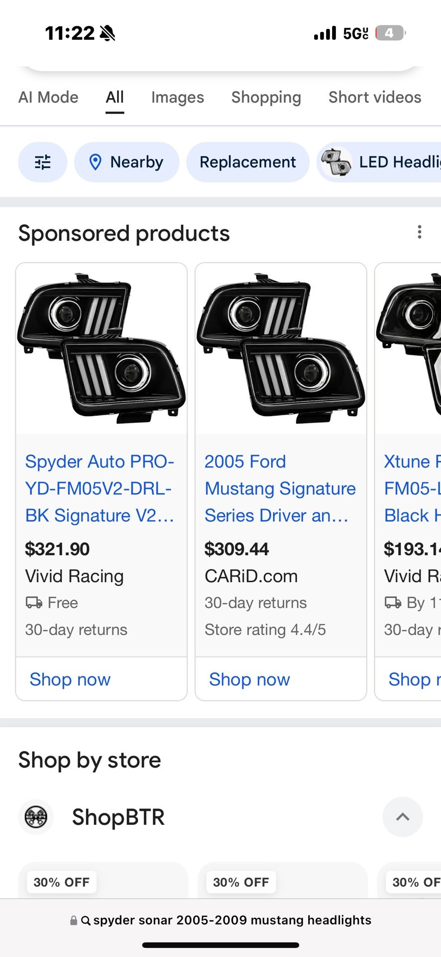 Mustang Headlights 05-09