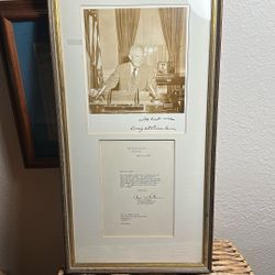 Signed Dwight Eisenhower Photo, And A Typed Letter Signed By His Secretary