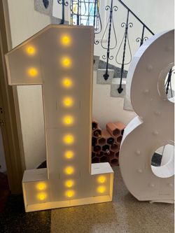 5-Foot Light-Up Marquee Numbers “1” & “8”