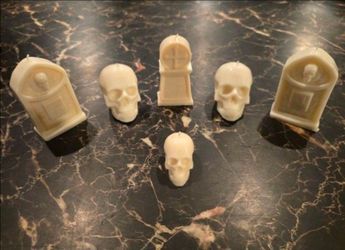 Gothic Skull and Coffin Candles