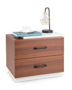 New Vertical Modern Night Stand With 2 Drawers Bedroom Living Room