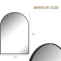 Arched Wall Mirror for Bathroom,Mirrors for Wall,24''x36'',Vanity Mirror for Bedroom Dresser, Entryway, Living Room, Metal Frame (30”x20”