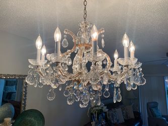 VINTAGE GLASS CHANDELIER