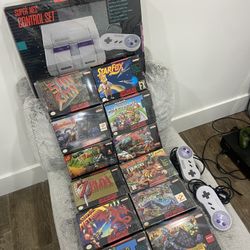 Snes Super Nintendo Set With Games Everything 100% Complete 