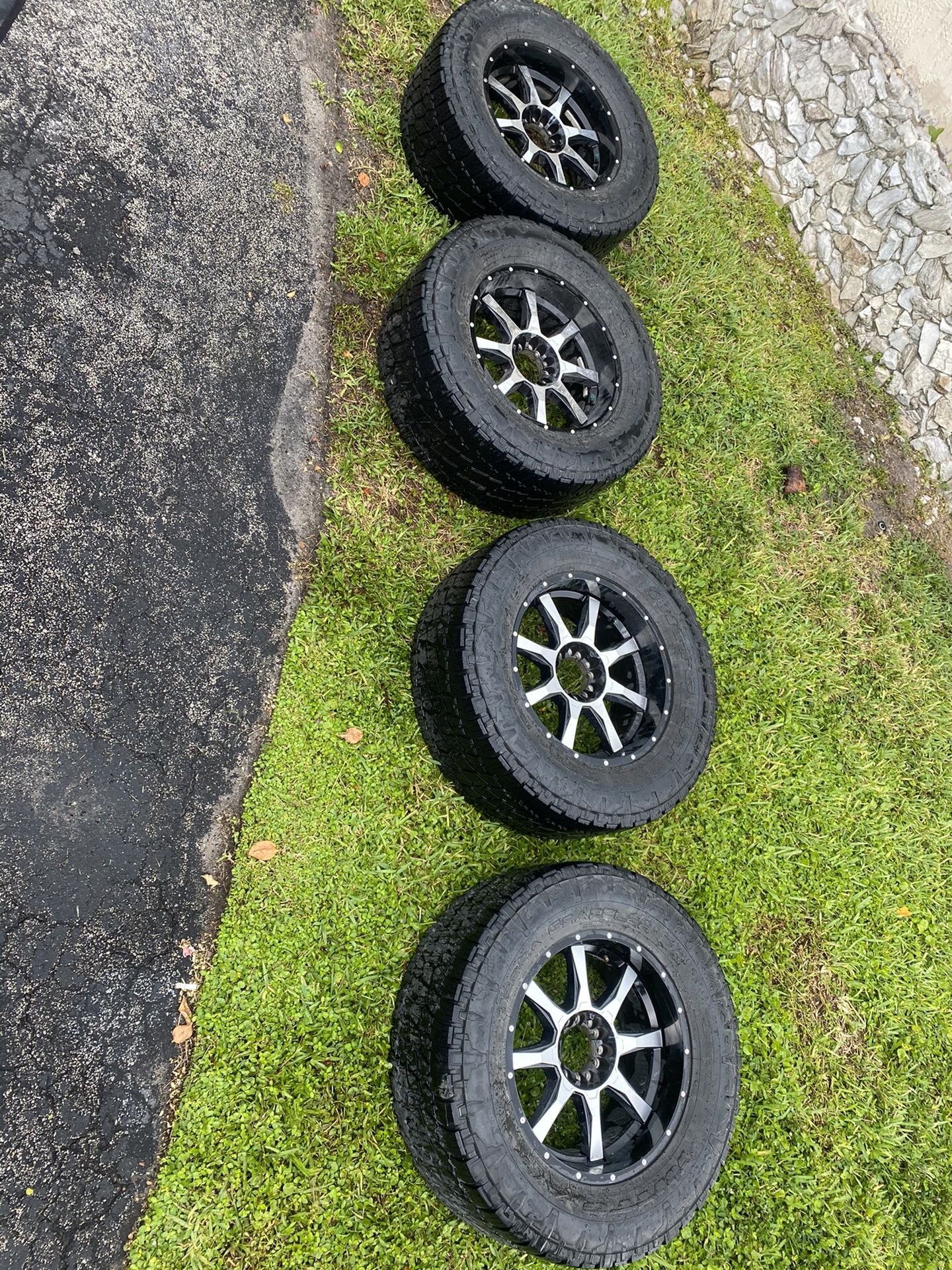 Truck rims with tires