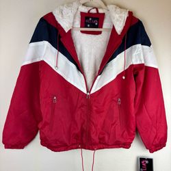 Delia’s Women Windbreaker Jacket With Faux Fur Lining 