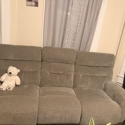 Reclining Sofa with Cup Holders – Good Condition
