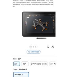 Wacom Cintiq 22 Drawing Tablet 21.5"