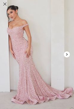 Pink Velvet Sequin Gown
