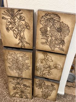 Wood carved art 2 piece