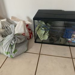 10 Gallon Glass Fish Tank With Supplies