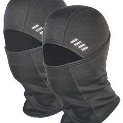 BULA Convertible Balaclava Tactical Mask Neck Gaiter 2-Pack Black S/M