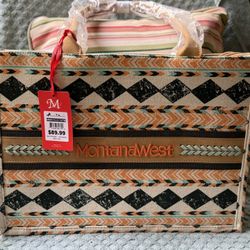  Montana West Boho Print Concealed Carry Tote/Crossbody Purse Embroidered 