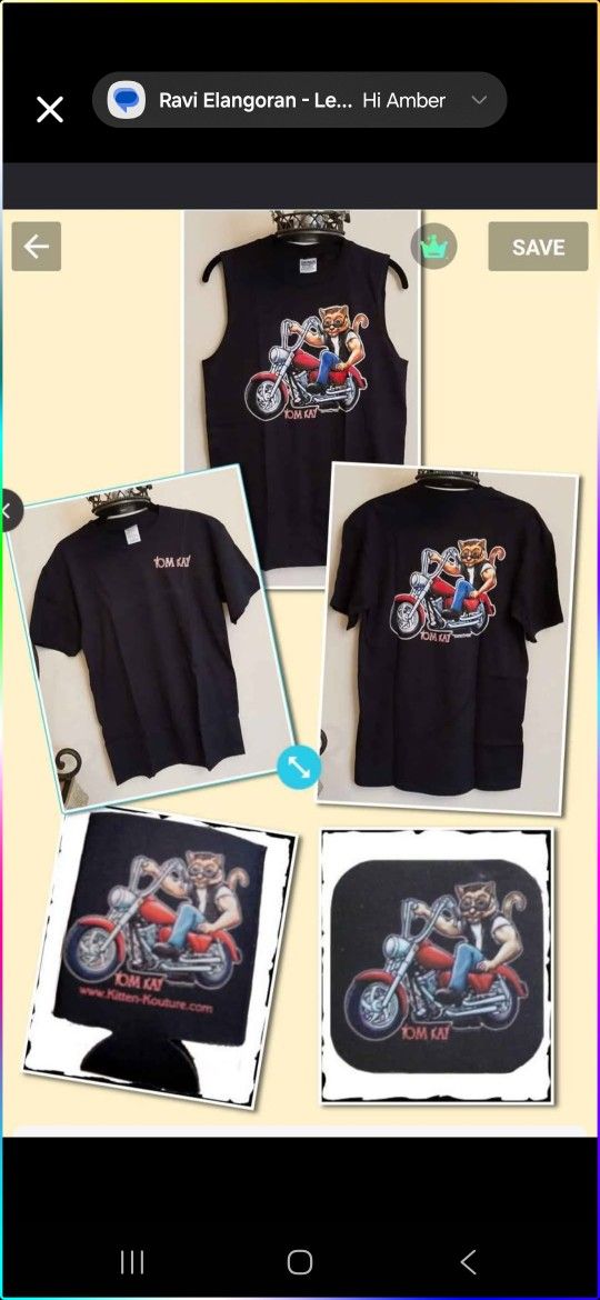Tom Kat Motorcycle Tanks, Tees, Coasters and Koozies.