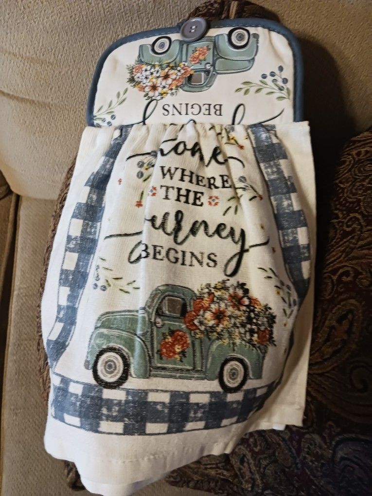 Handmade Dish Towel With Potholder