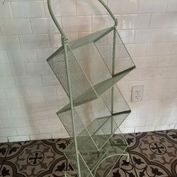 3 Tier Metal Mesh Stand With Baskets For Storage And Organization 