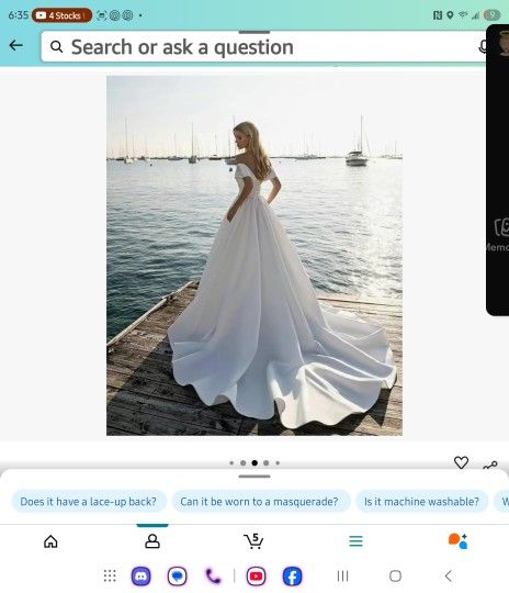 Satin Wedding Gown / Formal or Prom Dress - White