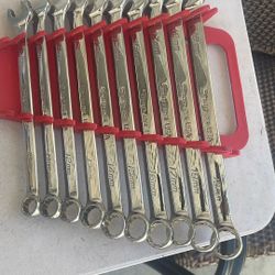 Snap On Set Of Wrenched Metric.  10mm To19mm